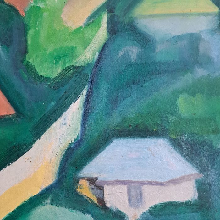 Pictură"Livadă la Huși", Virgil Miu (n. 1928)