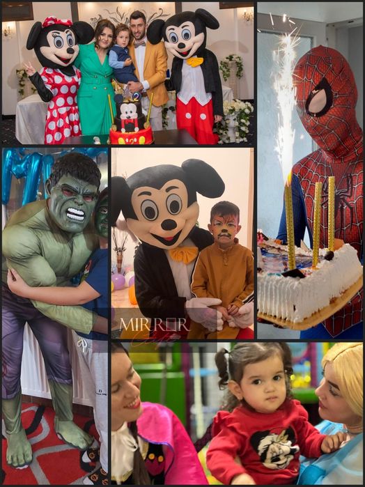 Animatori petrecere copii - Mascote - Personaje - spiderman elsa Mickey - vata de zahar,popcorn, baloane, jocuri, distracție garantara
