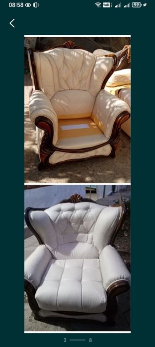 Реставрация мягкий мебели