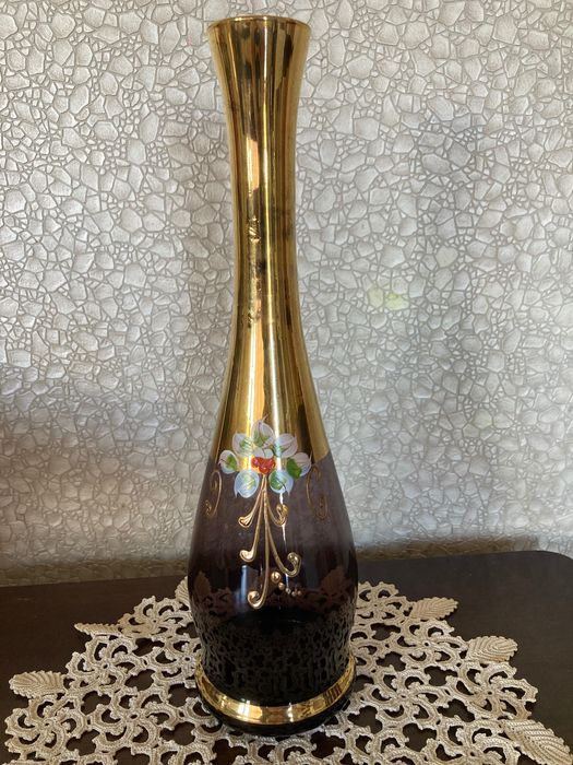 Ваза BOHEMIA -24 к позлатено фолио