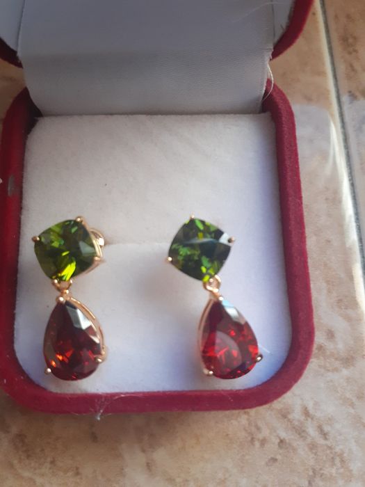 Cercei placati cu aur alb 18 k