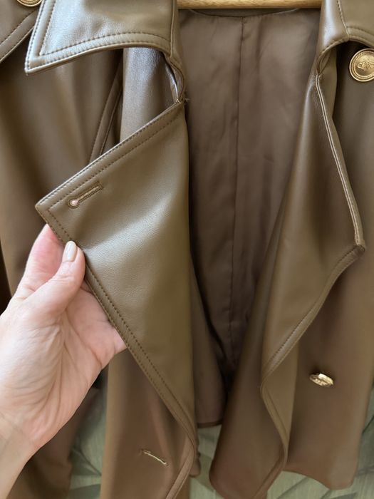 Geaca din imitatie piele maro BSB