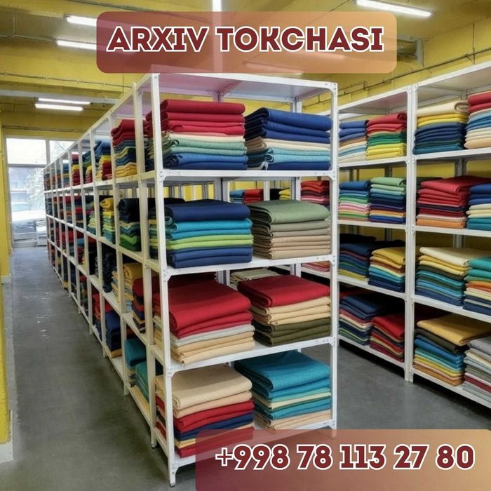 Polkaly stellaj, arxiv tokchasi Акция, метал архивный стеллаж