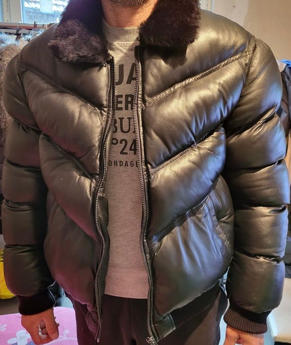 Кожено яке бомбър от агнешка кожа SERGEPRIENTE! НОВО!