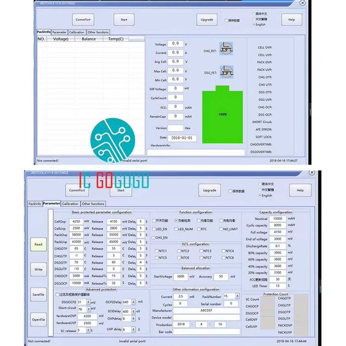 Smart BMS 7s 8s 9s 10s 11s 12s 13s 14S + Bluetooth inclus + aplicatie monitorizare configurare