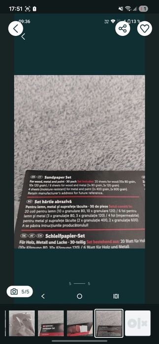 Set hârtie abrazivă (60 bucăți). Noi!