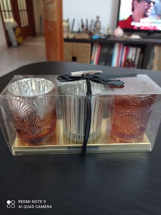 Set 3 suport lumânări / pahare shot