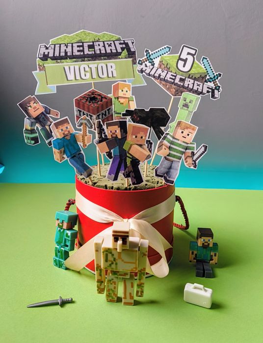 Toppere cu Minecraft pentru tortul aniversar