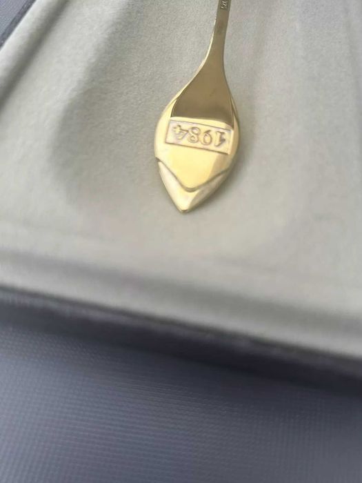 Позлатена сребърна лъжичка 1984г