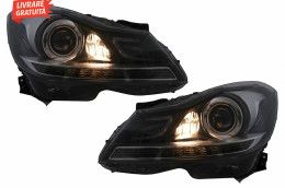 Faruri LED DRL Mercedes C-Class W204 S204 Facelift (2011-2014) Negru S