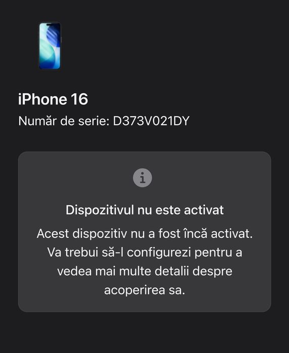 iPhone 16 Black 128GB NOU! SIGILAT! NEACTIVAT!
