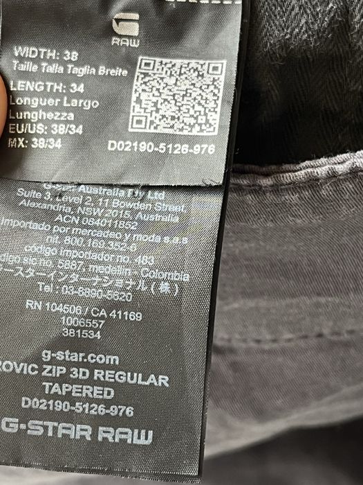 G Star RAW : Rovic 3D Zip Regular Tapered - 38 номер / Оригинал