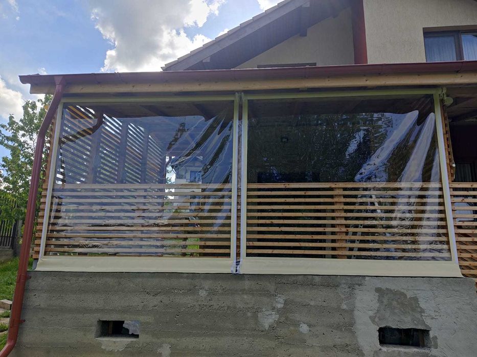 Închideri Terase, Foișoare cu folie CRISTAL (PVC) tratată anti UV