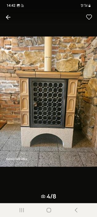 Soba tip șemineu de 6 kw  marca Justus Germania din fonta