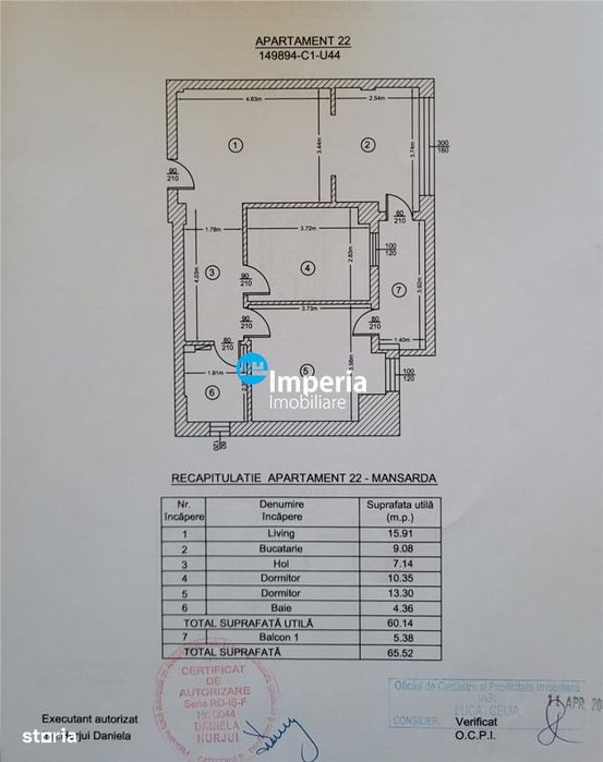 Apartament 3 camere Pacurari- Alpha Bank