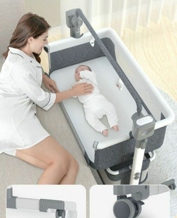 Детская электрическая люлька прикроватная кроватка Даставка бесплатная