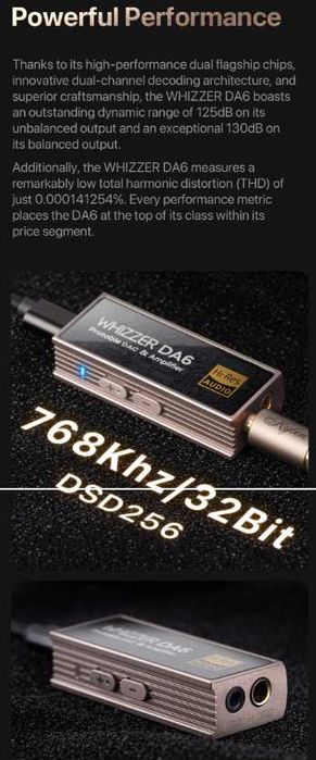 Новый 2025 запечатанный ЦАП Whizzer DА6 300мВт DSD256 PCM 32bit/768kHz