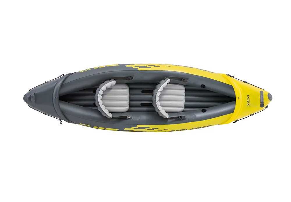 Нов двуместен каяк Intex Explorer K2 с помпа 2 ауминиеви гребла и сак надуваема лодка