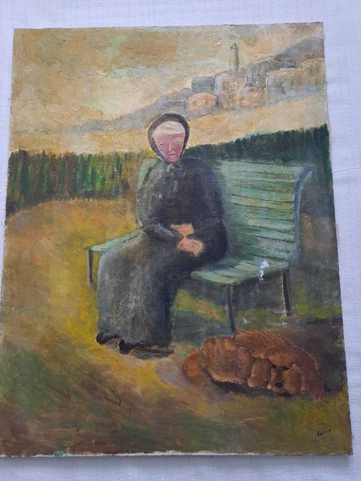 tablou pictura pe panza semnat datat 1969