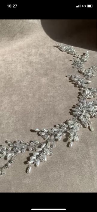 Свадебные украшения, веточка и серёжки