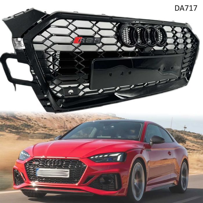 Предна RS решетка за Audi A5 RS5 20-23 пчелна пита черна грил ауди а5