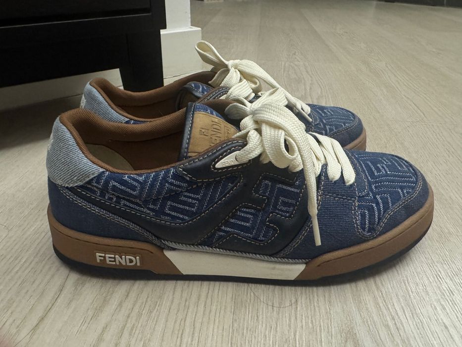 Fendi match leather sneakers
