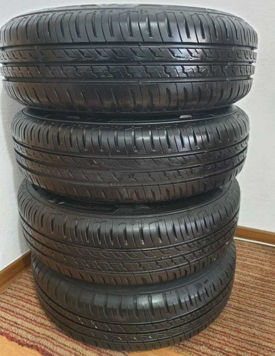4 Jante Oțel în 5 Prezoane cu Cauciucuri de Vară(Același Model Toate)
