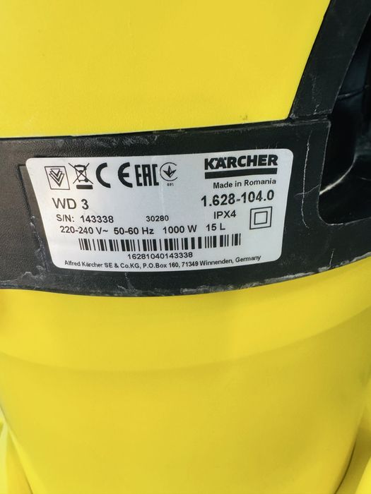 Aspirator umed/uscat Kärcher WD 3, 1000W, 15L