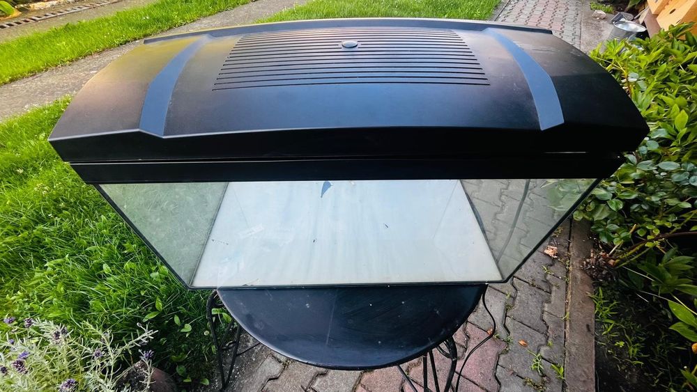 Acvariu nou complet 60 × 30 × 37 cm, cu capac, iluminare și accesorii