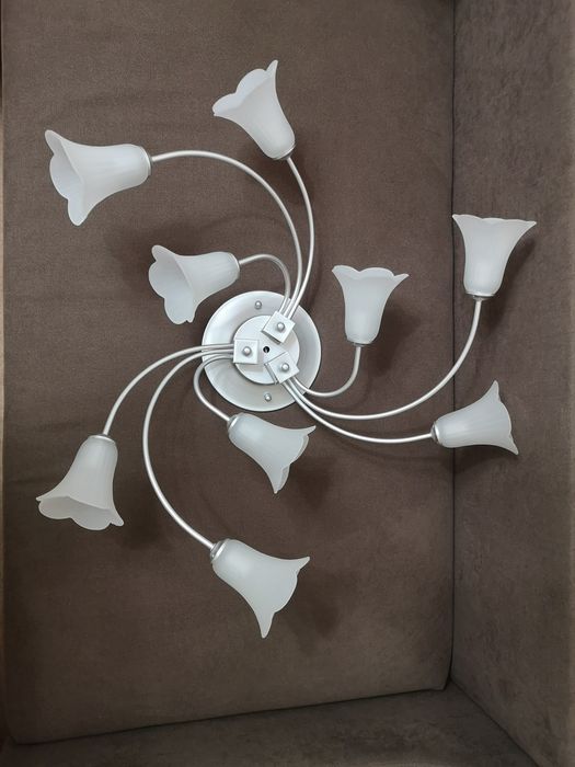 Lustră, candelabru 9becuri,argintiu gri