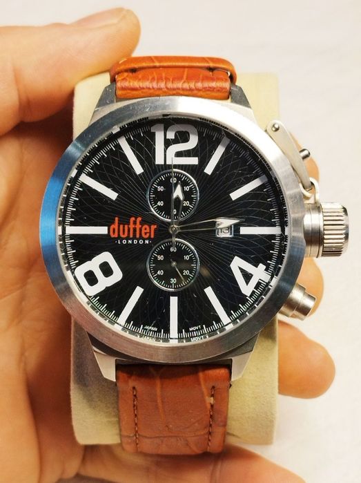 Ceas cronograf bărbătesc Duffer of London, cu dată și curea din piele