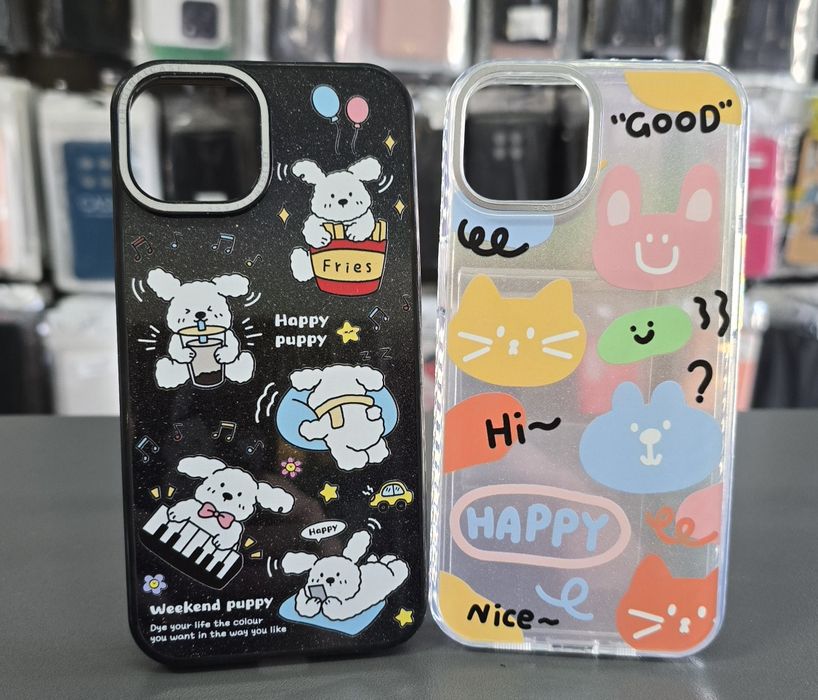 Кейс с картинка за iPhone 14 твърд гръб със силиконова рамка и щампа