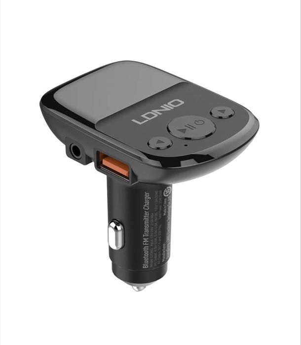 Зарядно устройство за кола с FM трансмитер и Bluetooth + кабел Type-C