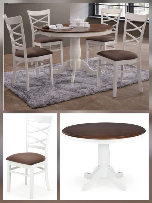 Masa Eveline rotunda cu 4 scaune living/ bucatarie  Mobexpert