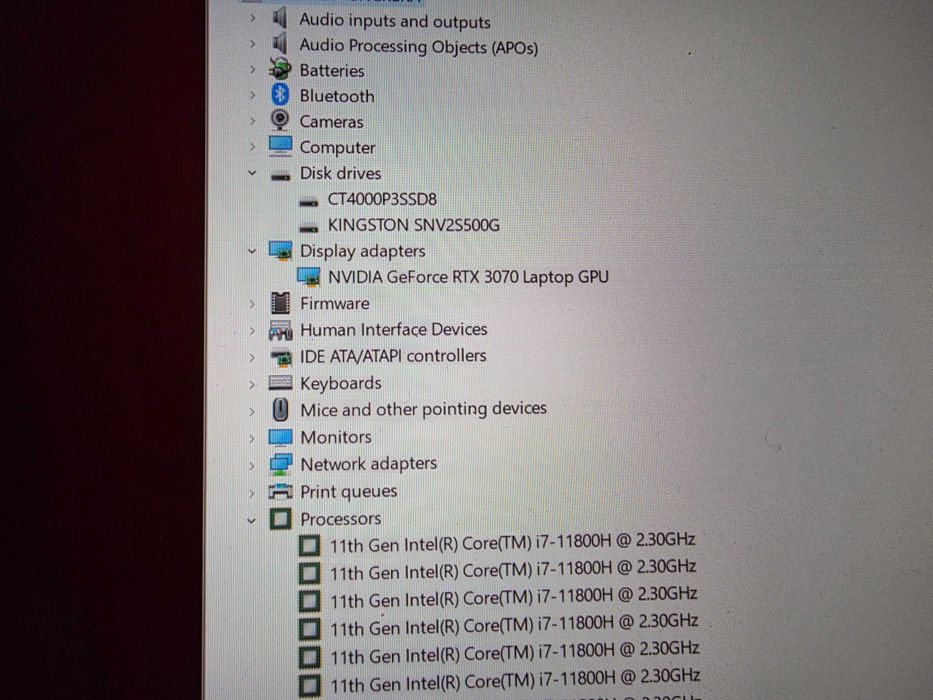 Legion 5 Pro 16" - i7 11800H - RAM 32 GB -SSD 4TB - RTX 3070 8GB