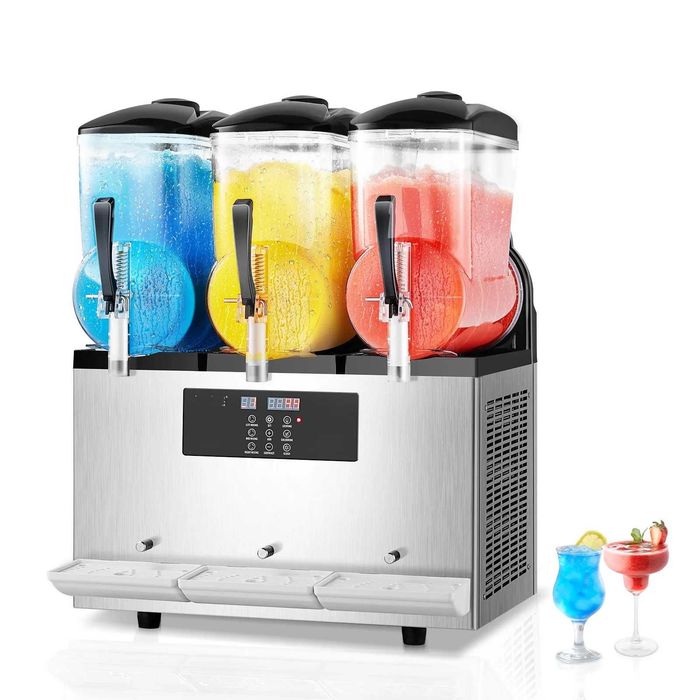 aparat de suc granita suc la rece crema 3x12 litri nou sigilat cu cuve  setate independent