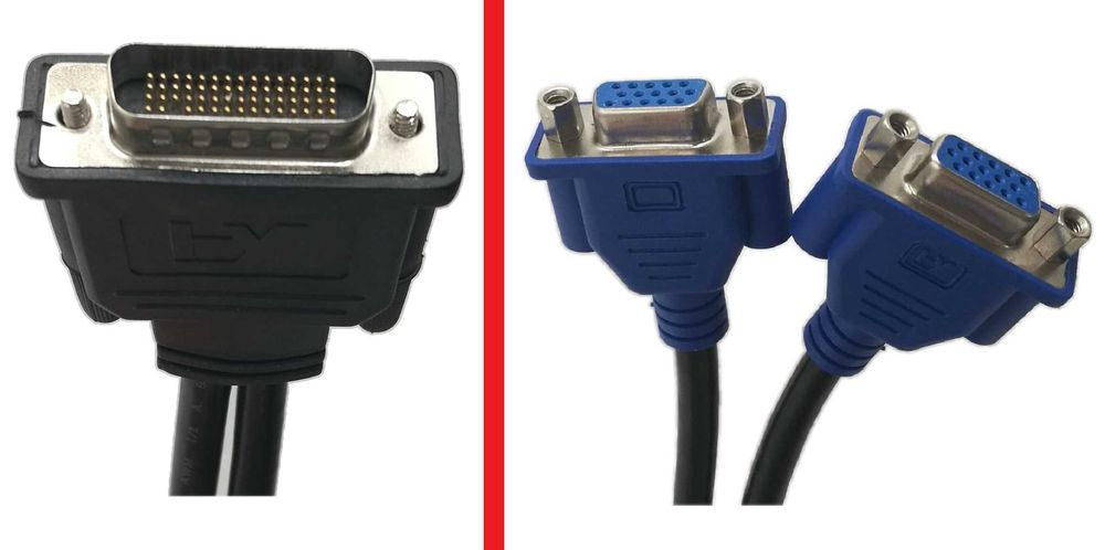 Адаптер DMS-59 мъжки - 2x VGA женски за Matrox Qid
