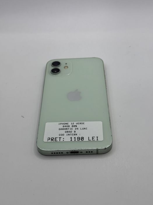 Iphone 12 64GB 88% Grad B Garantie 24 Luni - zonemag.ro