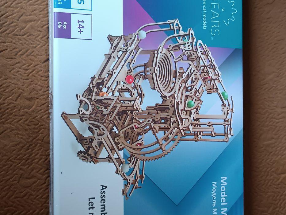 Механичен конструктор, от дърво, Ugears 70170 Marble Run Tiered Hoist