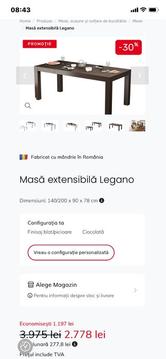 Masa extensibila living