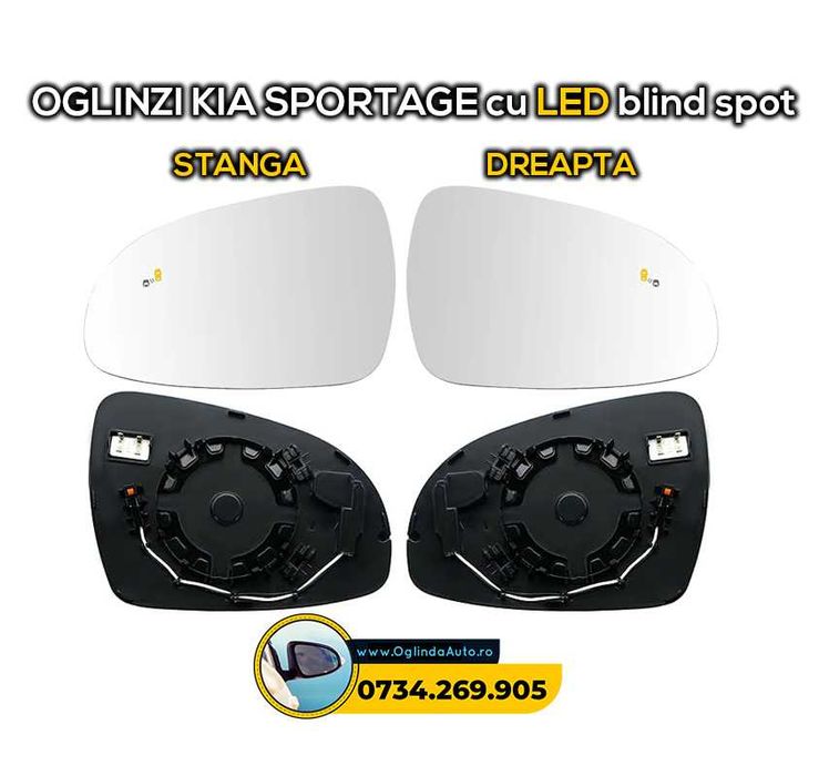 Oglinda Kia Sportage cu LED blind spot si incalzire senzor unghi mort