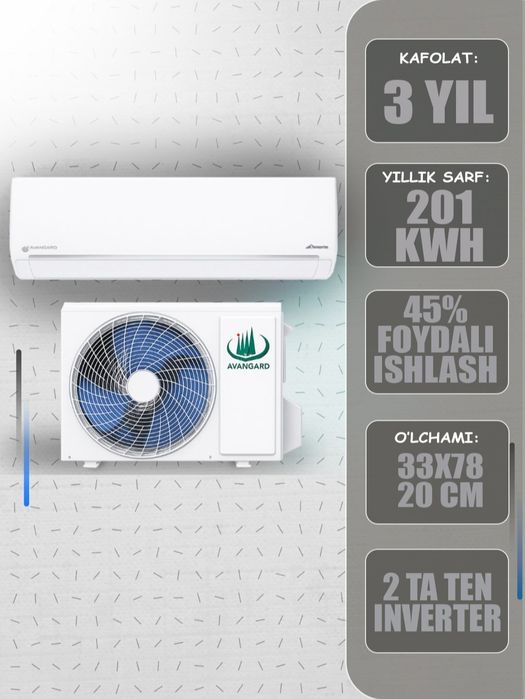 Avangard konditsioner 12 talik 35 kv.m gacha istib sovitib beradi