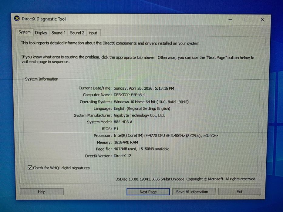 PC Desktop Gaming/Office - i7-4770, 16GB RAM HyperX, GTX 1060 6GB - Perfect funcțional