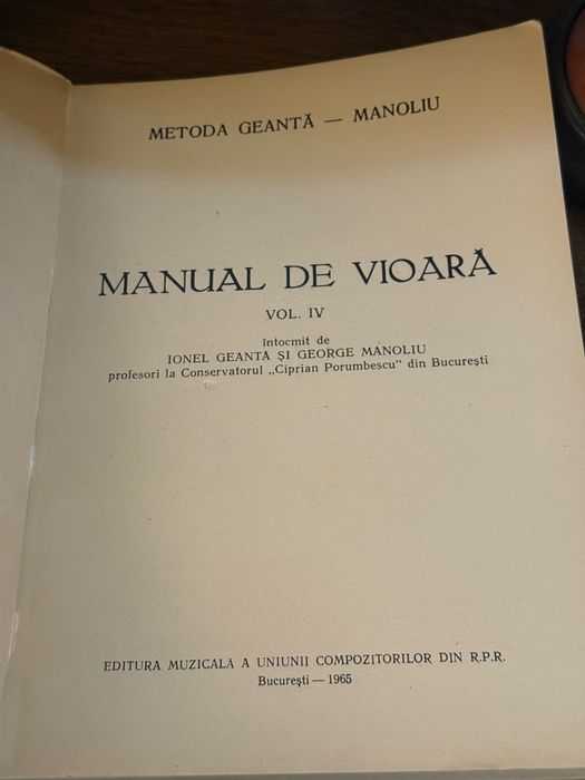 Manual de vioara carte retro vintage clasica
