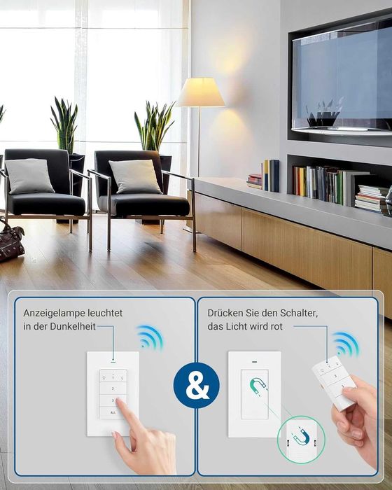 НОВИ! 2 броя Безжични контакти с дистанционно + стенен бутон, 3680W