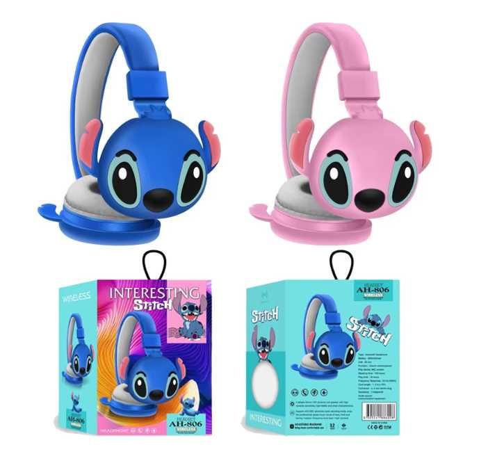 Безжични Bluetooth слушалки Лило и Стич, 3D Слушалки играчка Стич