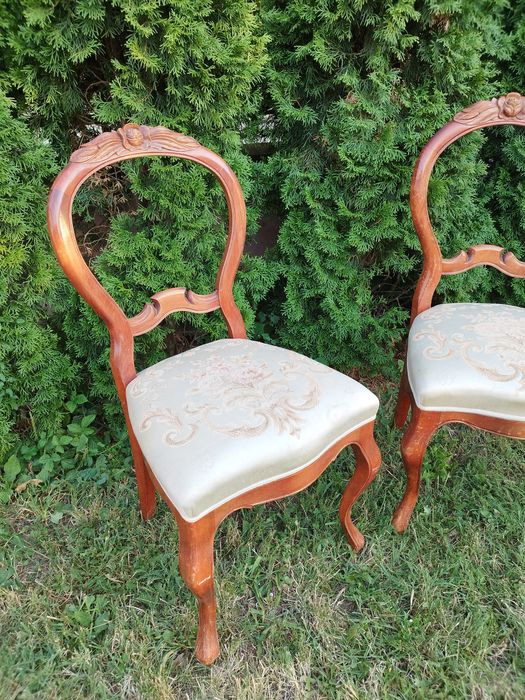 Антик столове стил Рококо,ръчно резбовани