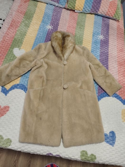 Дамско кожено  палто с Яка