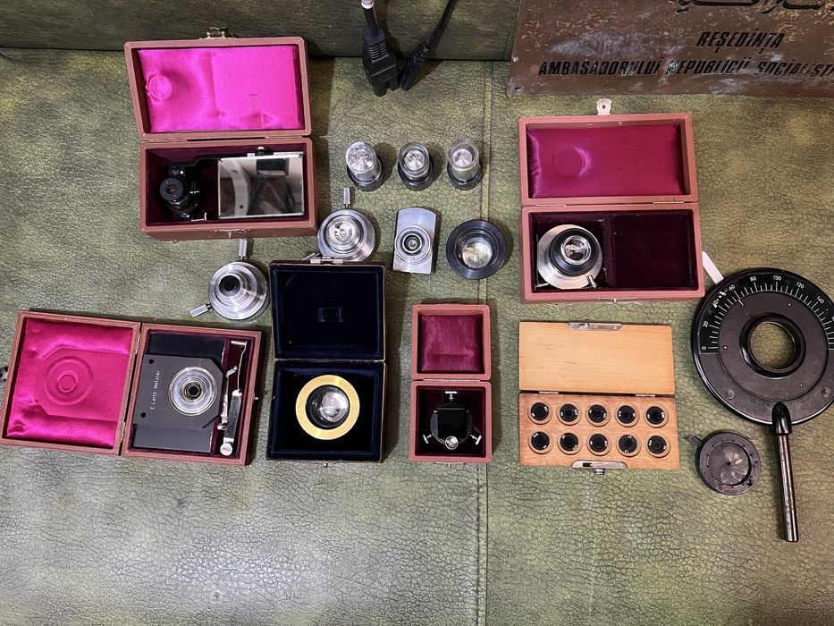 Colimator optic filar din alamă pentru microscop (antic) cca. 1900