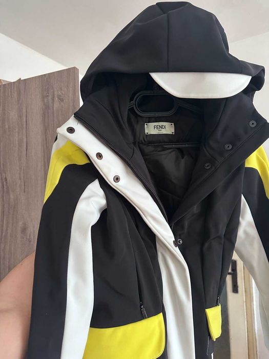 FENDI Ски Яке – BLACK/YELLOW – Като Ново–SIZE 38!